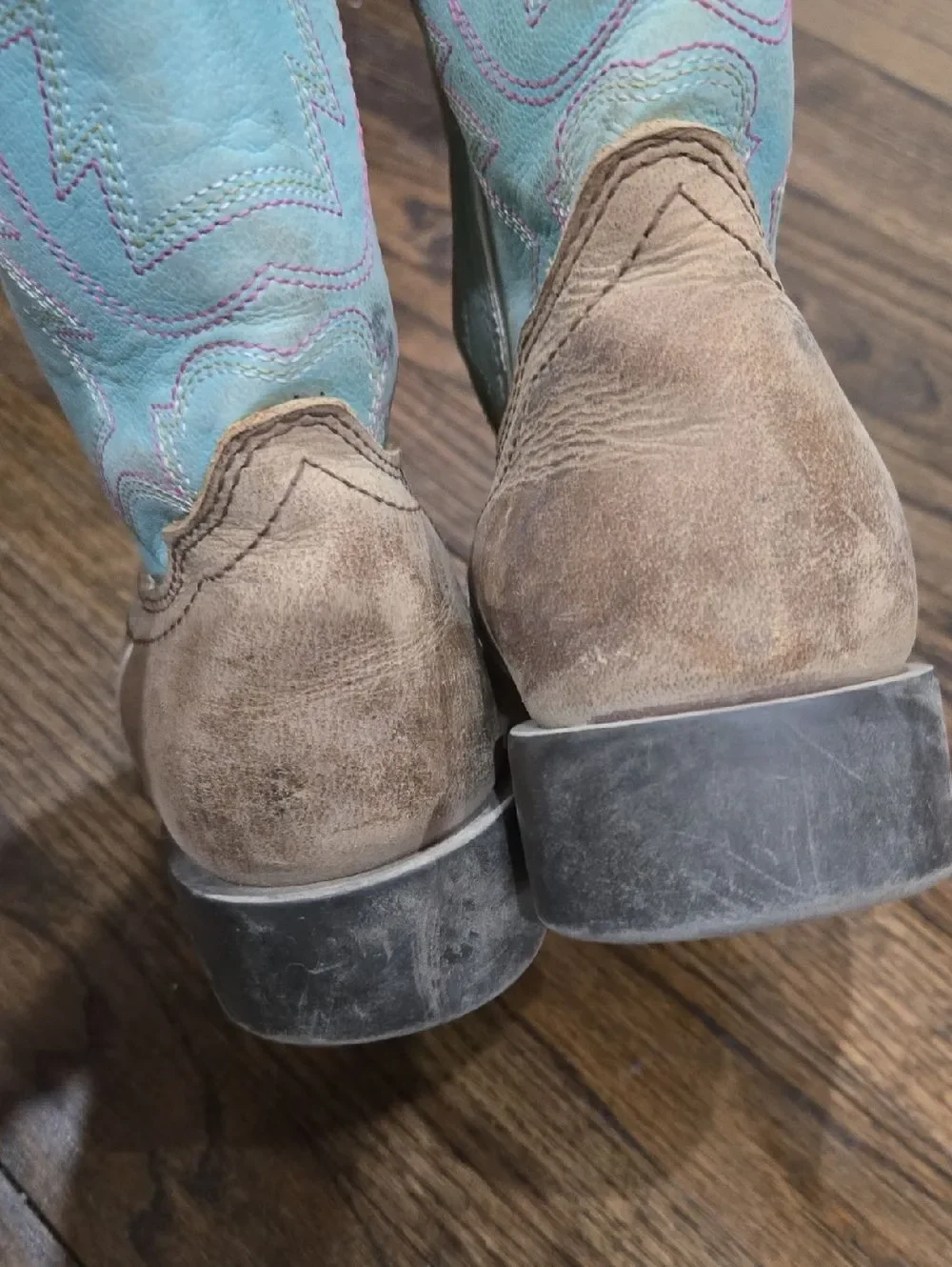 Shyanne Ceci Girl's Blue Brown Mid-Calf Pull-On Western cowboy Size 4D